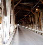 berühmte überdachte Brücke bei Hartland