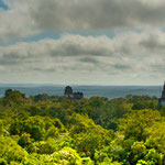 ...Blick von einer der Pyramiden - fast alle Ruinen sind unter Bäumen verborgen