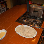 Hier werden die Wiener Schnitzel vorbereitet....