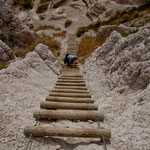 Diese "Leiter" mussten wir rauf und leider auch runter