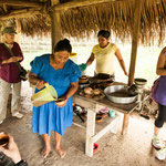 ....hier wird der fertige Kakaodrink serviert - köstlich.