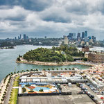 Blick von unserem Hotelzimmer auf die Hafeneinfahrt