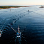 Fischer auf dem Weg in den Pazifik