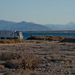 Wir standen völlig alleine am weiten Strand