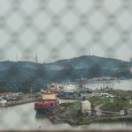 ....die Pedro Miguel Schleusen von der Brücke aus.....