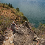 ....teilweise war der Pfad schwierig und steil....